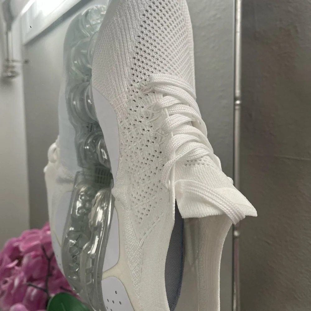 Nike VaporMax Flyknit Athletic Sneakers - White - Picture 3 of 6